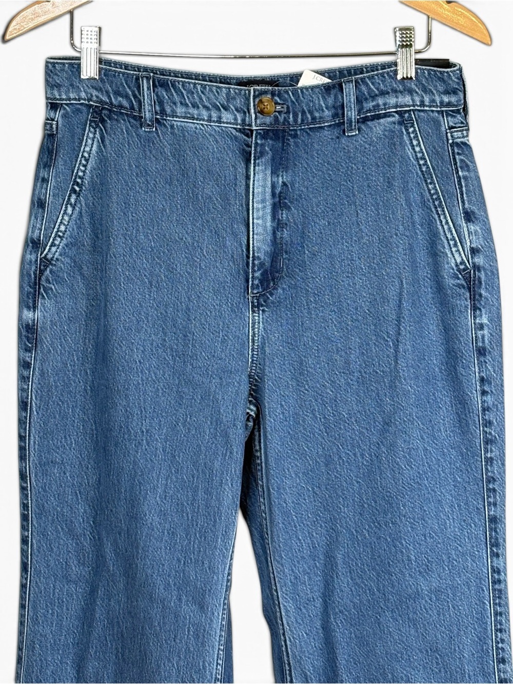 NWT J.Crew Drapey Wide-Leg Trouser Jeans Faded Indigo Blue CG429 Size 29 - Picture 3 of 12